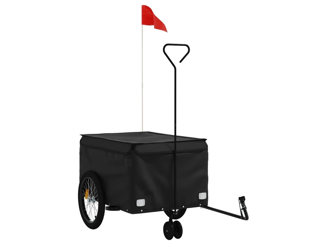Reboque para bicicleta VIDAXL ferro preto (45 kg)