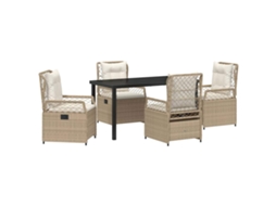 Conjunto Jantar para Jardim 5 Peças Bege e Branco Creme MAISON EXCLUSIVE