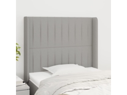 Vidaxl Cabeceira De Cama C/ Abas Tecido 93x16x118/128cm Cinzento-claro