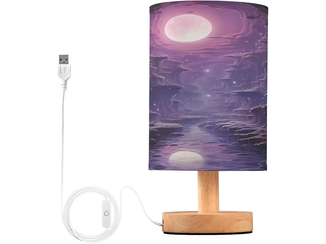 Conjunto De 2 Luminárias Cabeceira Led Para Quarto, Luminária De Leitura Com Cúpula Tecido, Base De Madeira E Porta Usb