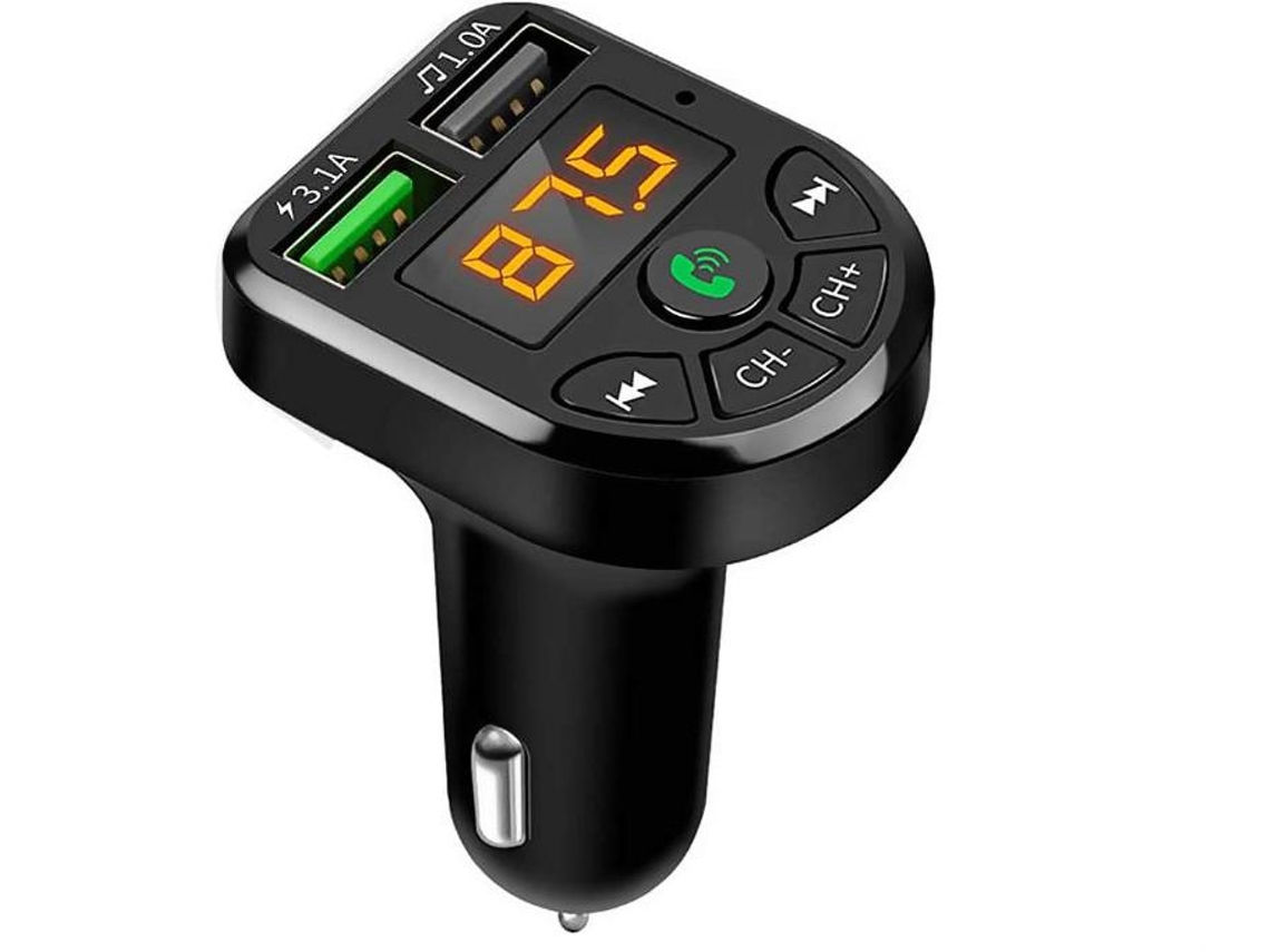 Transmissor Fm Bluetooth Yizhood Bte5 Dual Usb 5v 3.1a Tf/usb Preto