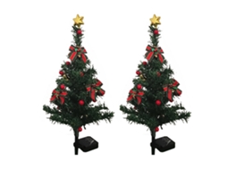 Conjunto de Luzes de Natal Solar para Árvore Externa À Prova de Água com Decorações LAXISCREED