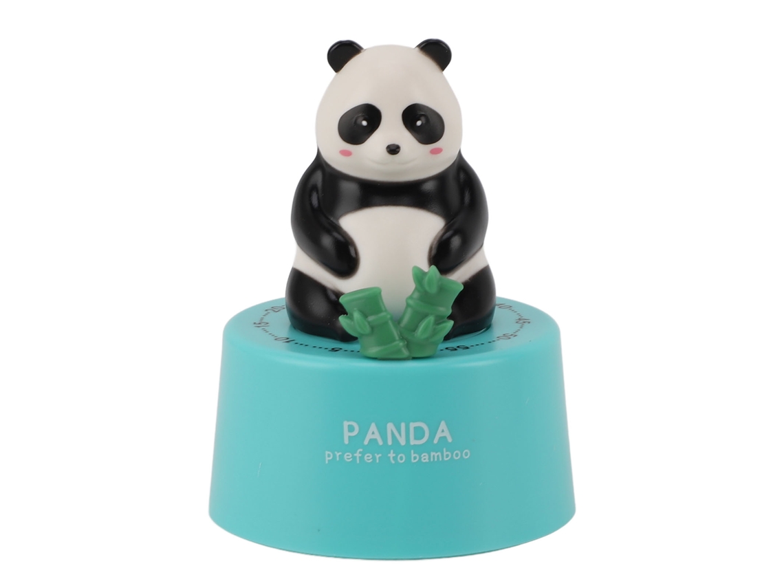Cronômetro Mecânico de Cozinha com Forma de Panda e Base Magnética 60 Minutos com Alarme Alto