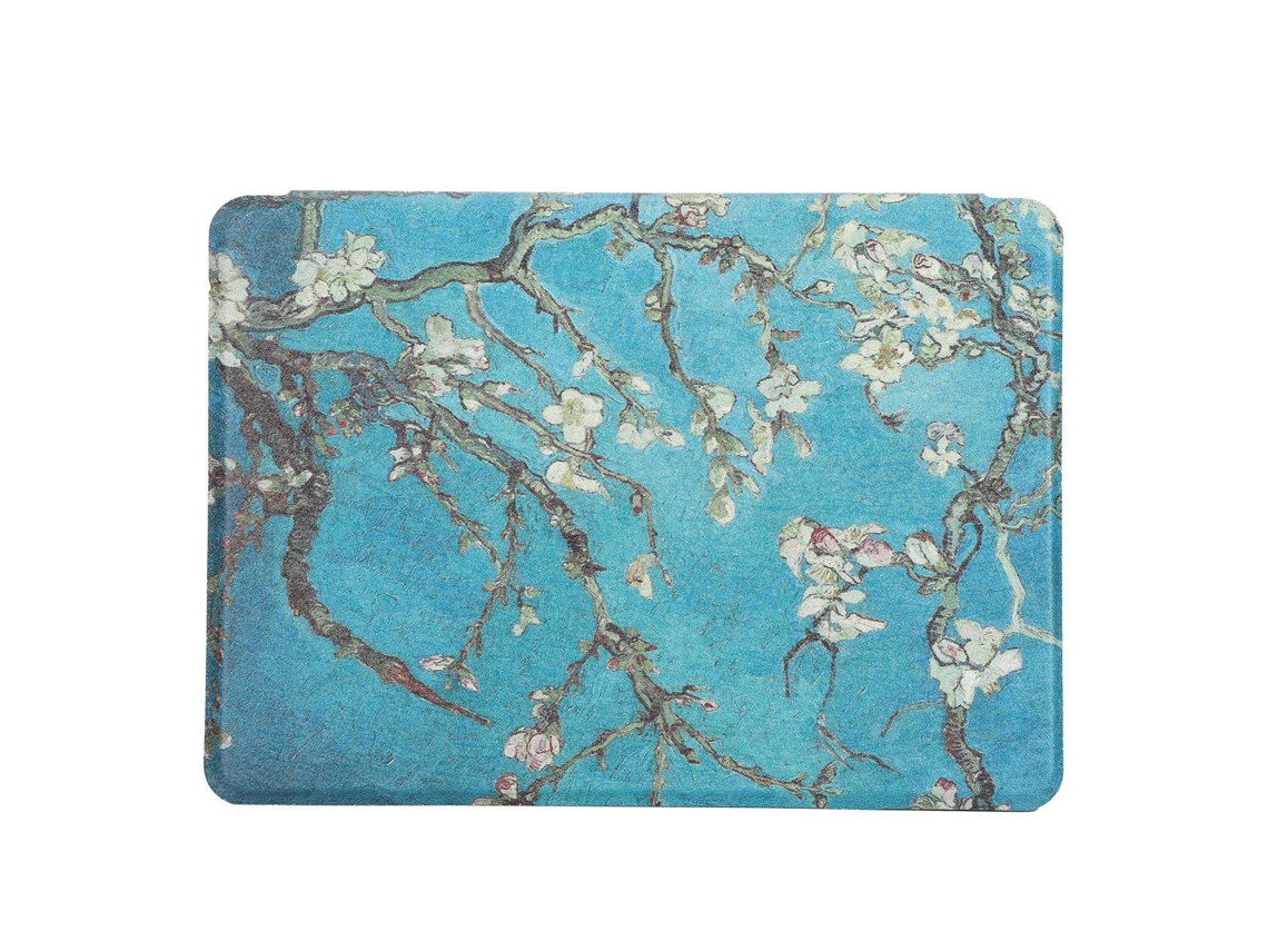 Capa protetora dobrável pintada para e-book de 2019, 658 flores de damasco, dourado claro