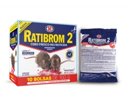 Raticida Ratibrom 2 Cebo Fresco 1 kg 10 Bolsas X 100 Gr Mata Ratas de Uso Doméstico IMPEX EUROPA