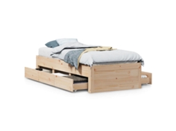 Bed Frame, Bed Frames Vidaxl Marrom Madeira De Pinho (75 X 190 Cm)