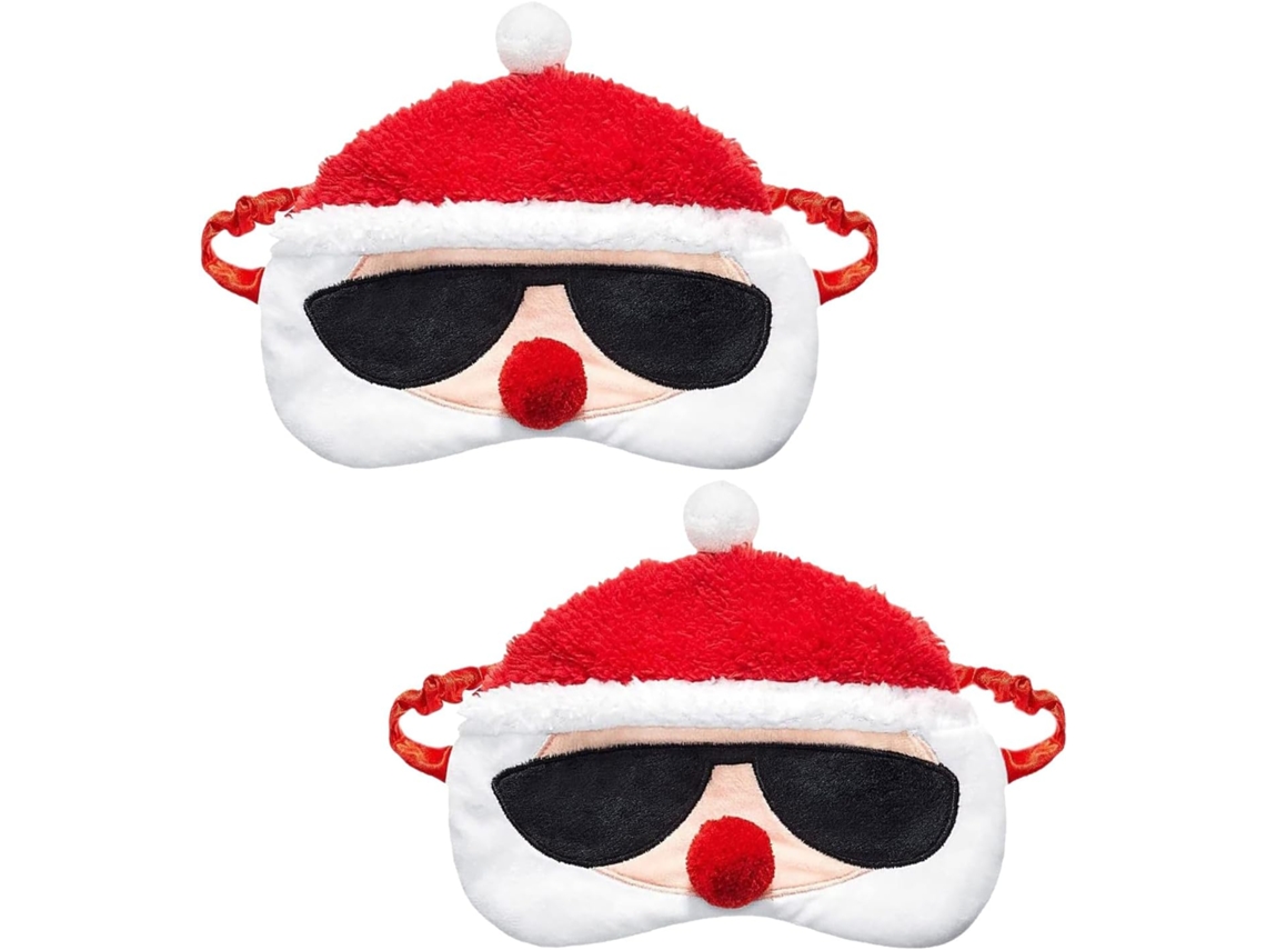 Kit com 2 Máscaras de Dormir do Papai Noel, Pelúcia Divertidas e Fofas com Motivos Natalinos para Adultos e Crianças, Perfeitas para Casa AQUAFORGE