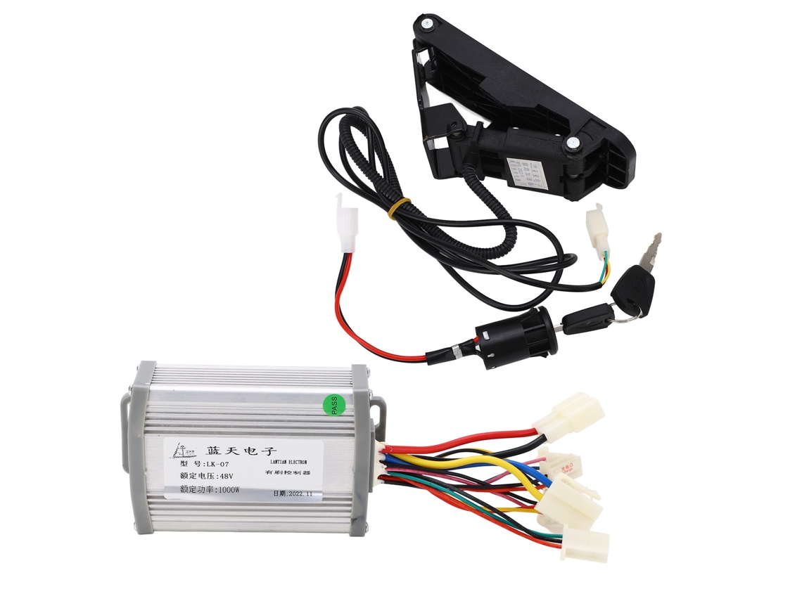 Kit de Conversão para Bicicletas Elétricas com controlador de motor brush 48v 1000w e pedal de aceleração para patinetes e triciclos