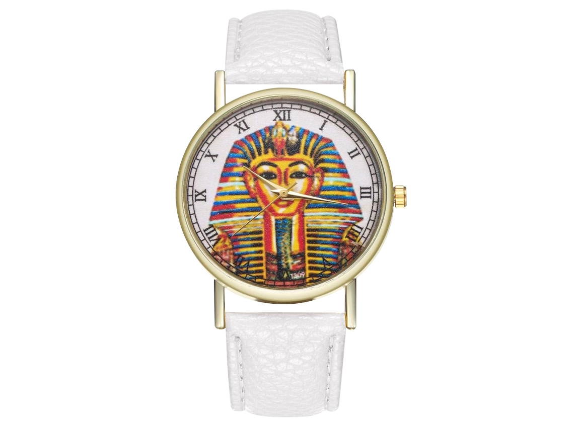 Reloj De Pulsera Unisex De Cuarzo Con Correa Pu Dial Redondo Escala Romanos Blanco Zhoulianfa