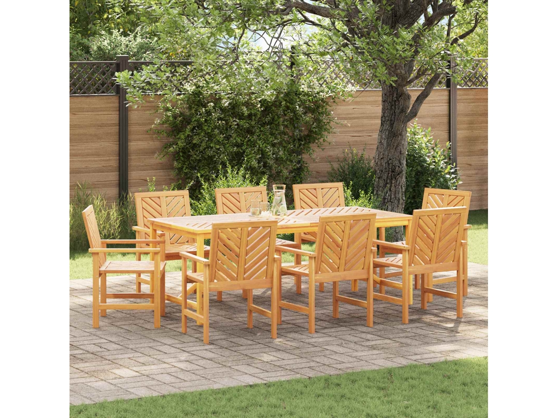 Vidaxl Cadeira De Jantar 8 Pcs Natural Madeira Sólida De Acácia