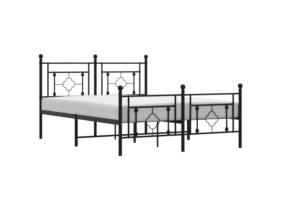 Estrutura de Cama com Cabeceira e Pés Metal Preto MAISON EXCLUSIVE 135x190 cm