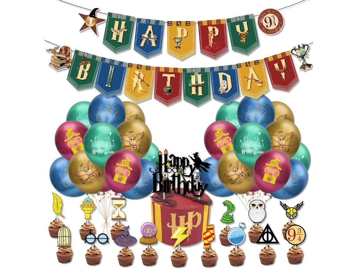 Acessórios para Festa Harry Potter BRILVIBERA, Balões, Decoração de Bolo, Banner
