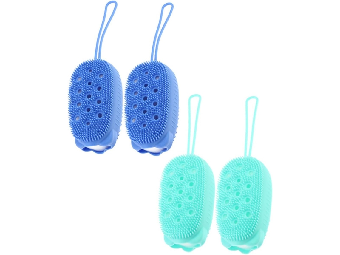 Lurelia Kit De 4 Buchas Vegetais De Banho De Cuidado Corporal, Dupla Face, Massagem Suave E Portátil