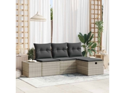 Vidaxl Conjunto De Sofá De Jardim 4 Unid. Vime Pe