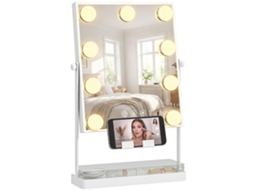 Espelho De Maquiagem Com Led Acabamento Na Cor Branco Valorize Seu Ambiente Com Este Item Design Moderno E Funcional