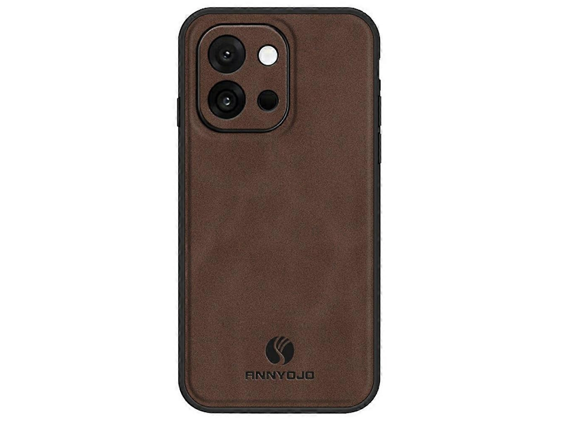 Capa Traseira De Couro Pu Pc Tpu Antiqueda Para Oneplus 13t 5g Da Annyojo, Cor Café