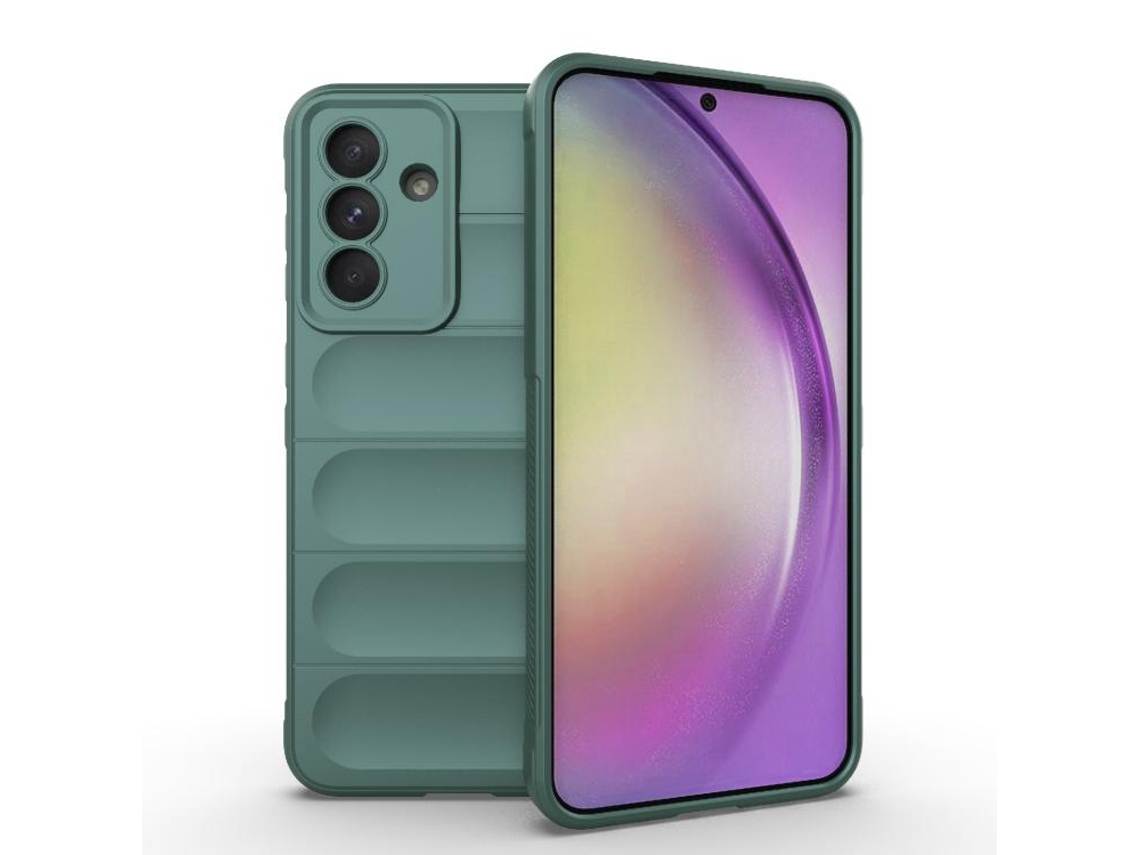 Capa Halinuia Para Samsung Galaxy A36 5g Magic Shield Tpu Flanela Verde Escuro (proteção Integral, Interior Em Flanela)