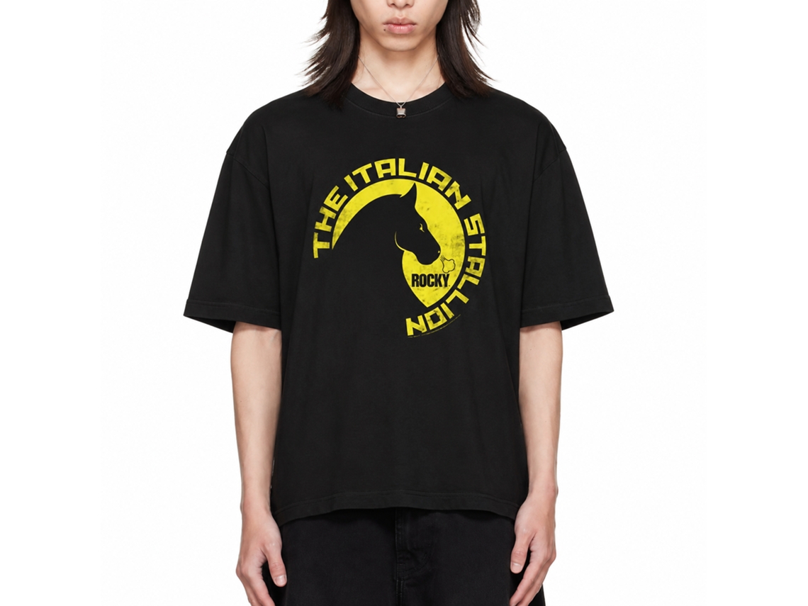 Rockinstone Rocky Movie Wild Stallions Black Adult T-shirt Size:s
