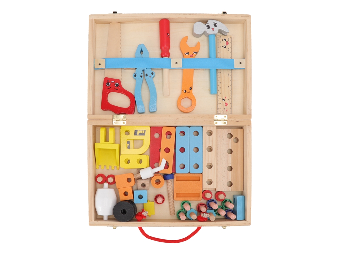 Mali brinquedo de Caixa de Ferramentas de Madeira Diy Puzzle Educativo Construção para Crianças