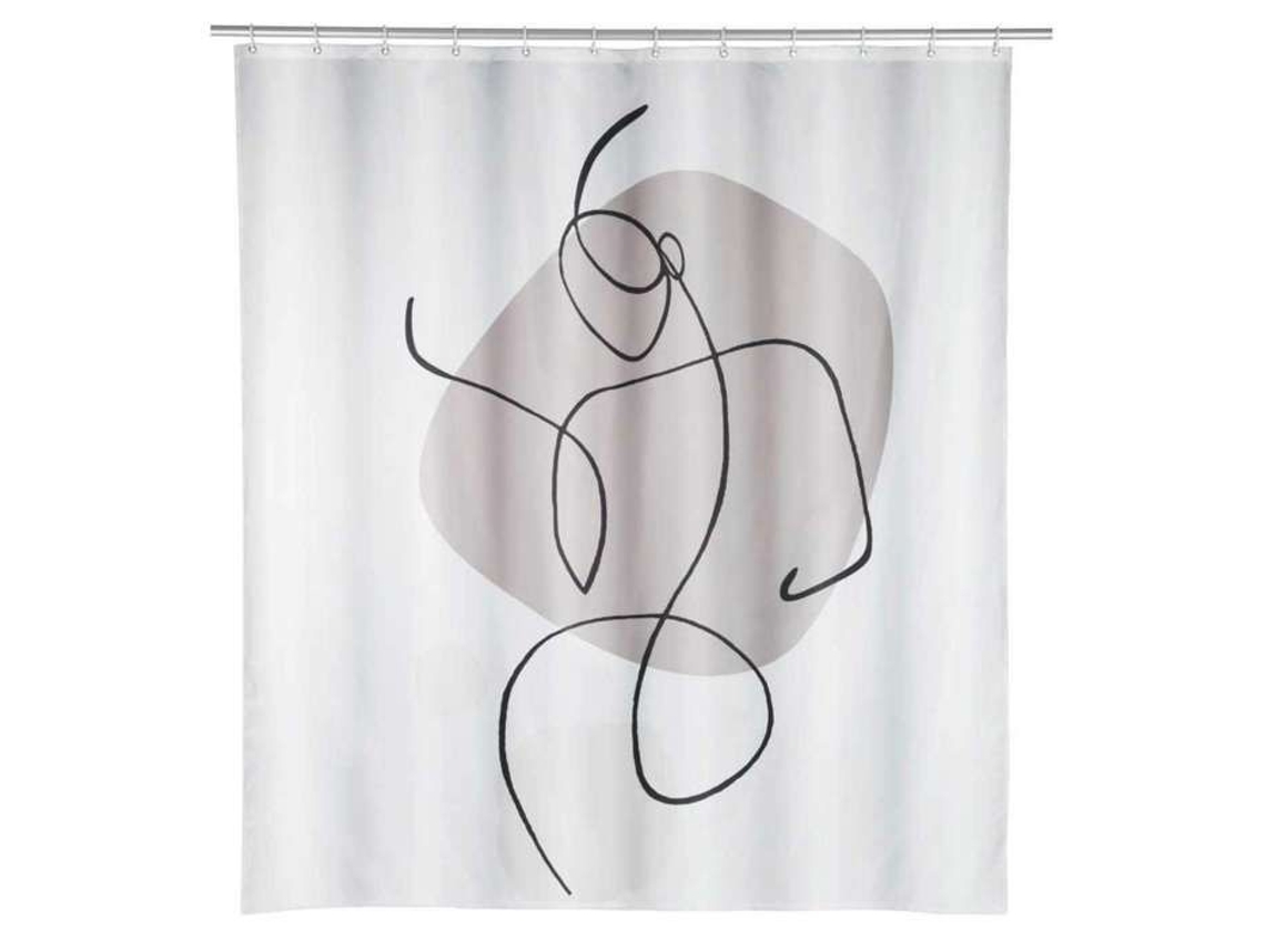 Wenko - Cortina De Chuveiro Silhouette 180 X 200 Cm - Branco E Cinza
