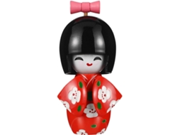 Estatueta Japonesa Madeira Bétula Autêntica Boneca Quimono Vermelho Decoração Interiores Restaurante Ornamento GOKOCO