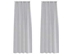 Conjunto 2 Cortina De Voile Vidaxl Cinzento Poliéster (245 X 140 Cm)