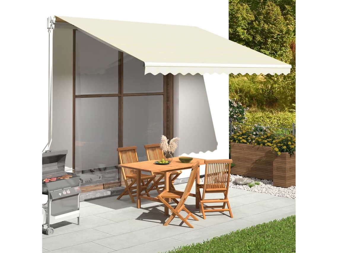 Vidaxl Tecido De Substituição Para Toldo Creme 4x3,5 M Poliéster