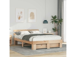 Vidaxl Estrutura Da Cama Com Cabeceira Castanho 150 X 200 Cm