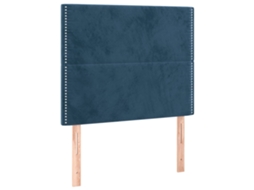 Cabeceira azul-escura 100x5x118/128 cm Veludo MAISON EXCLUSIVE