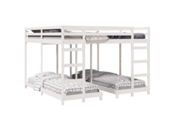 Estrutura de Cama Beliche Tripla Branco 200 X 200 Cm MAISON EXCLUSIVE