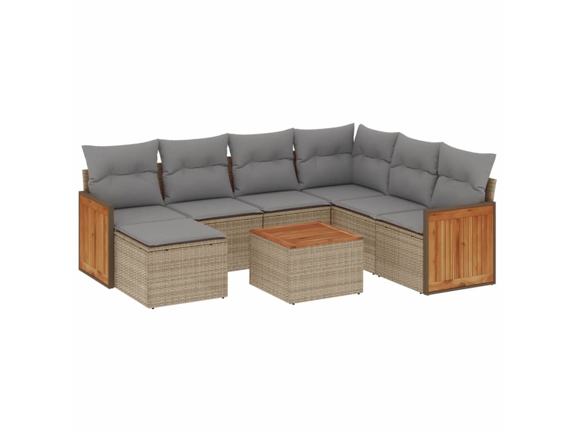 Garden Sofa Set, Garden Sofa Sets Vidaxl Bege Rattan / Vime (n/a)