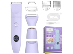 Lurelia Depilador Elétrico 599, Kit 3 Em 1 Com Base, Usb, Lavável, Aço Inoxidável, Corpo Inteiro