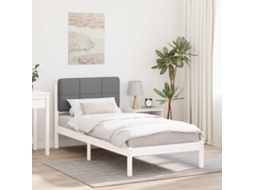 Vidaxl Estrutura De Cama Com Cabeceira Estofada Cinzento-claro