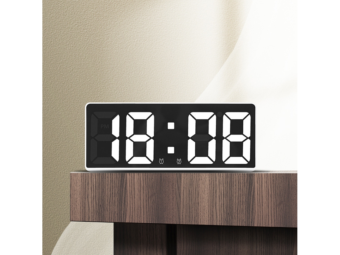Despertador digital para quarto, com temperatura ajustável. Brilvibera