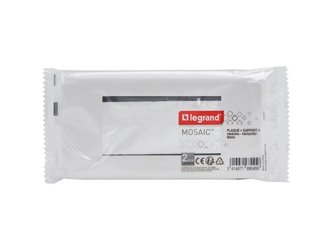 Suporte De Placa Mosaico 4 Módulos Branco Horizontal Legrand