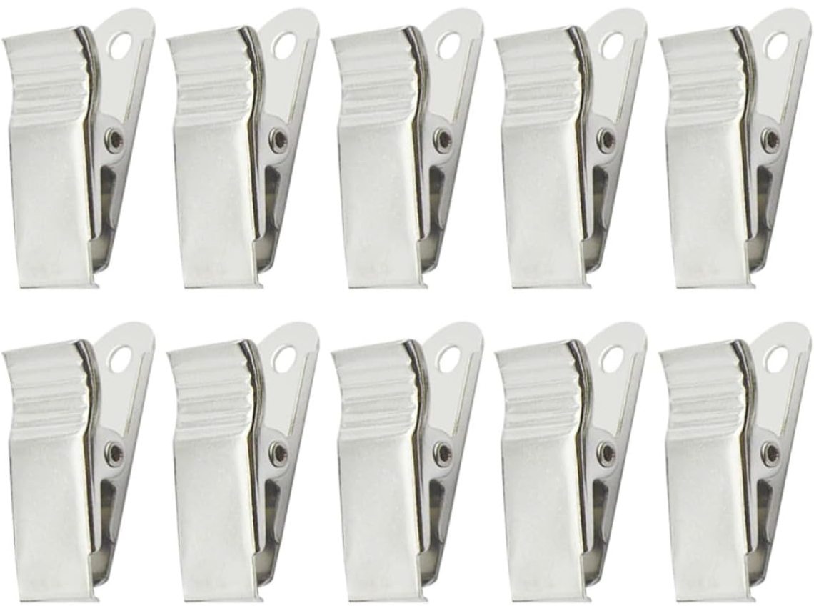 Clips De Metal Crachás, 100 Unidades, Prateados