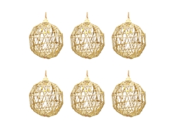 Laxiscreed Esferas Decorativas De Natal Em Ferro, Conjunto De 6 Bolas Vazadas De 6cm