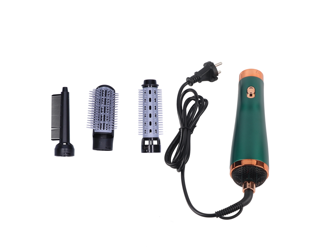 Secador de cabelo 2 em 1, 3 velocidades, pente, estilo ABS, para casa, viagem, verde