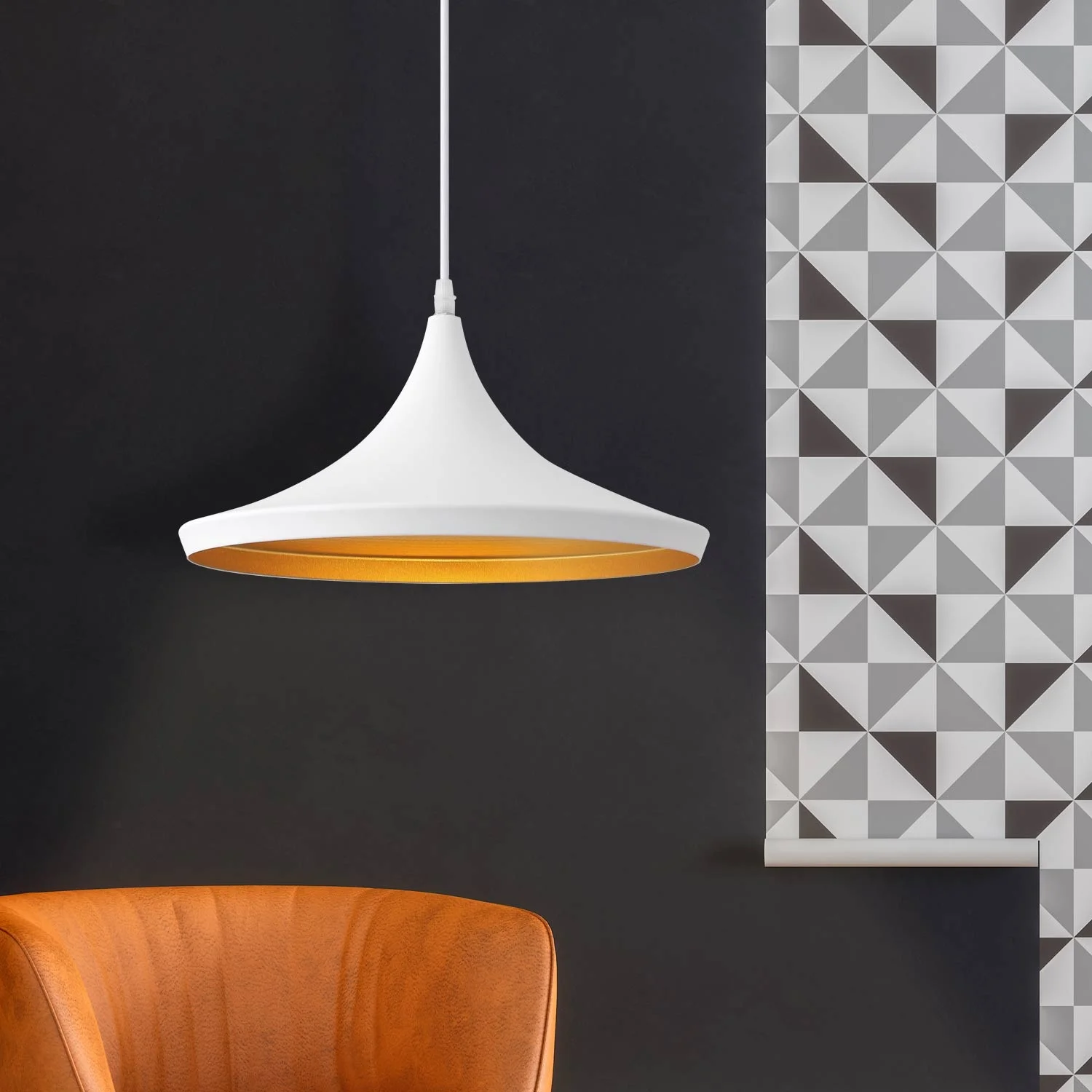 Candeeiro de Tecto LÚZETE de Aço Branco Ø 36 Cm Odell