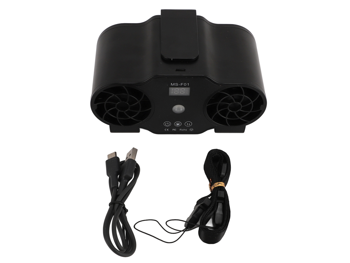 Ventilador Cintura Portátil USB, 4 Velocidades, 5000 Mah, Reversible, Verano | S/MARCA