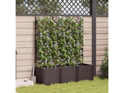 Vidaxl Vaso De Jardim 3 Unid. Castanho 120 X 40 X 143 Cm Pp