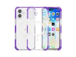 Capa De Acrílico Transparente À Prova De Choque Para Iphone 16 Plus - Magnética - Magsafe
