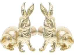 Conjunto De 2 Puxadores Armário Em Formato Coelho, Em Latão Dourado, Com Parafusos Para Gavetas