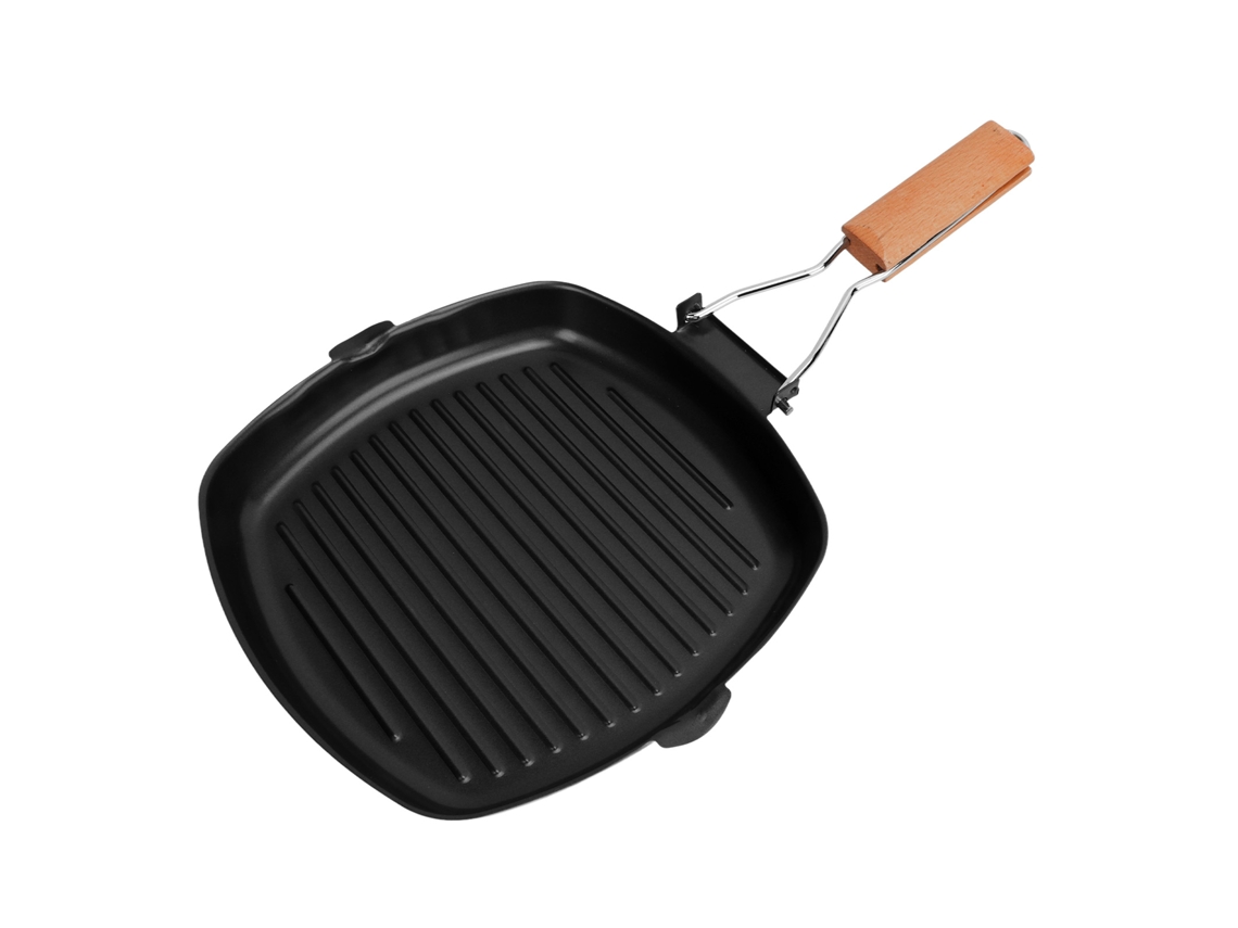 Panela Antiaderente Plegable Con Mango de Madera 24cm