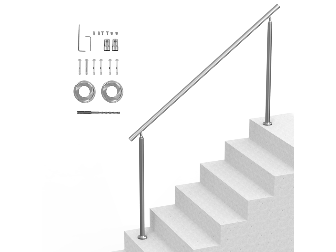 Corrimão Succebuy Para Degraus Exteriores, Escadas, Idosos, Varandas, Decks, 70,9 Pol/180 Cm