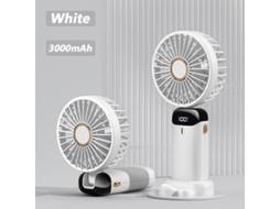 Ventilador Portátil com Ecrã Digital Multifuncional com Cabeça Dobrável 3000Mah BDL23 Branco