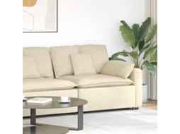 Vidaxl Módulo De Extremidade De Apoio De Braço Para Sofá Modular Com Almofadas, Cor Creme, 100 Cm