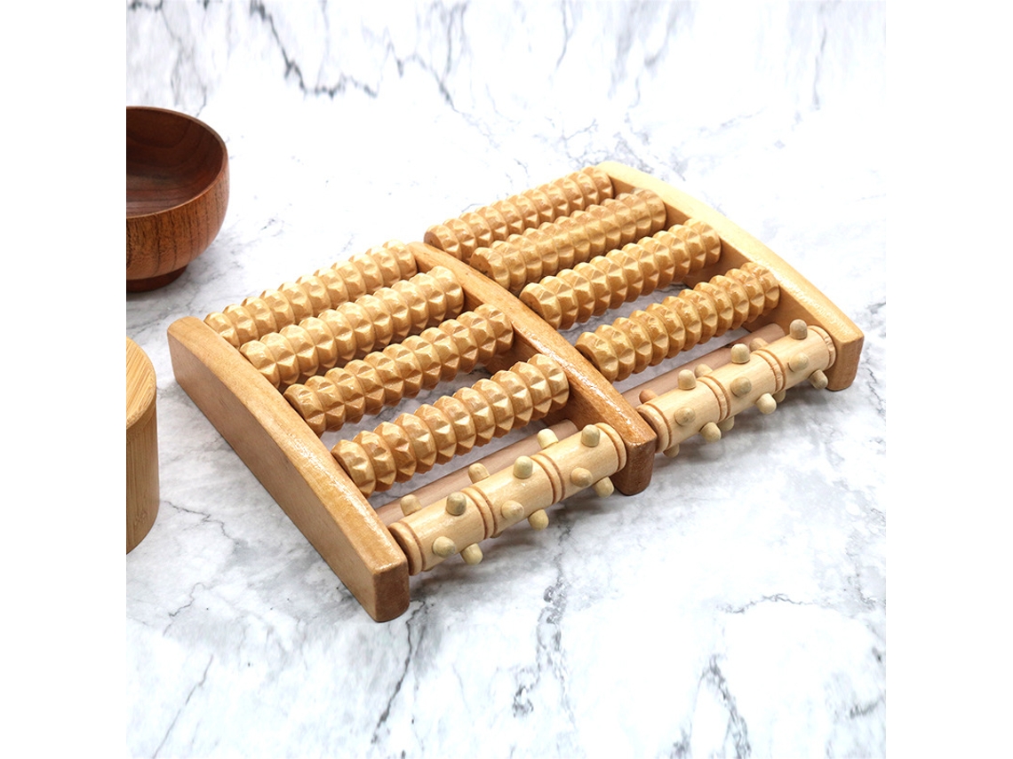 Lurelia Rolo De Massagem Para Pés, Reflexologia, Madeira, Suporte Calcanhar