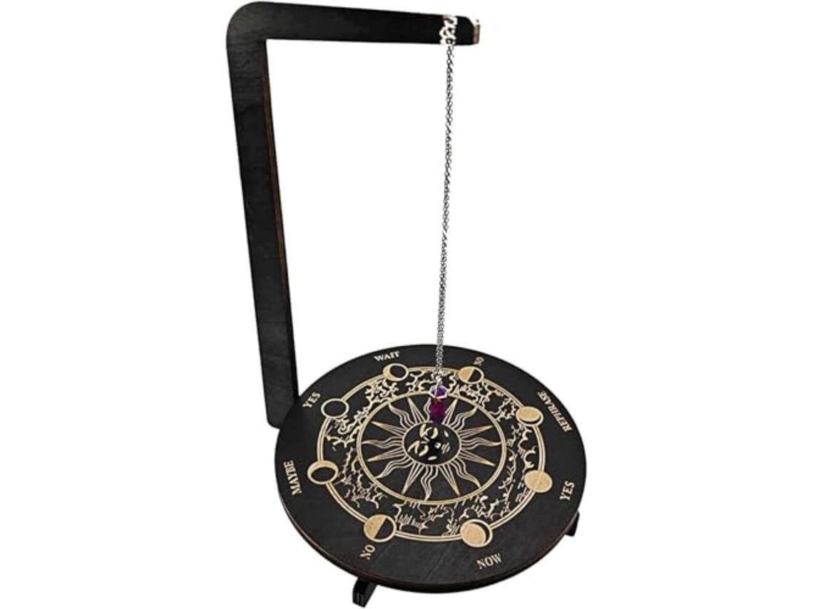 Suporte Para Pêndulo, Suporte Decorativo De Madeira Para Pêndulo, Suporte Para Cristais E Joias Com Quadro Preto