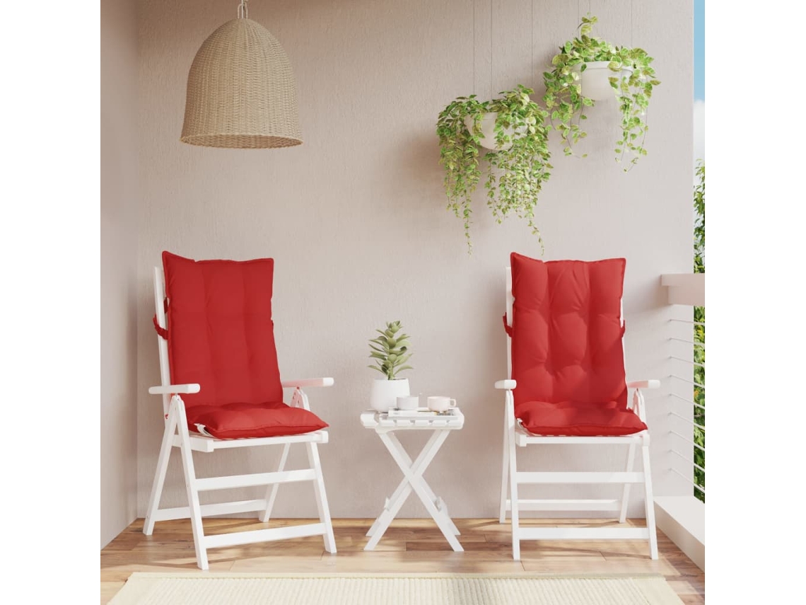 Vidaxl Almofadões P/ Cadeira Encosto Alto 2 Pcs Tecido Oxford Vermelho